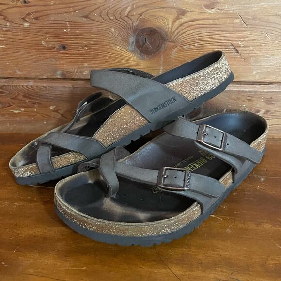 Birkenstock Mayari Women's Saddle Brown Leather Sandals Size 39/8 - Picture 1 of 6